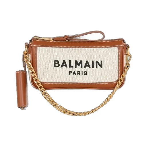 B-Army Canvas Clutch Bag With Leather Inserts