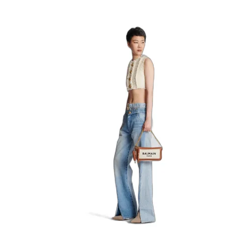B-Army Canvas Clutch Bag With Leather Inserts