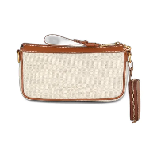 B-Army Canvas Clutch Bag With Leather Inserts