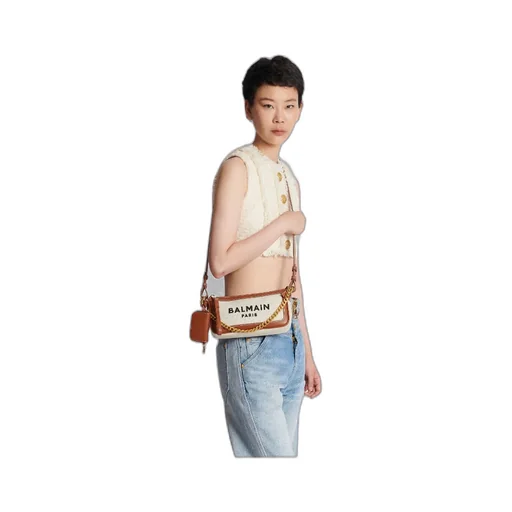 B-Army Canvas Clutch Bag With Leather Inserts