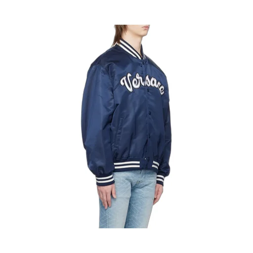 Versace Logo Embroidered Button-Up Jacket