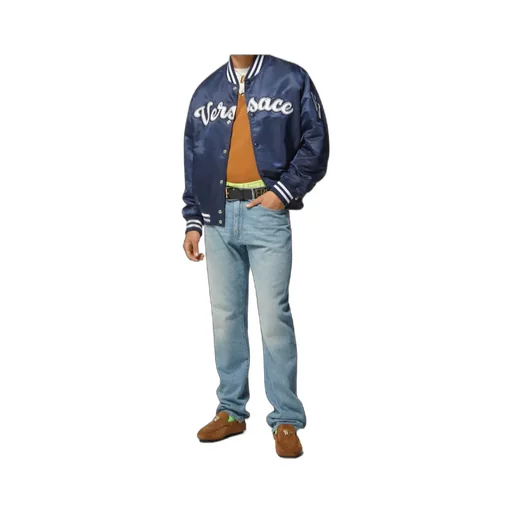 Versace Logo Embroidered Button-Up Jacket