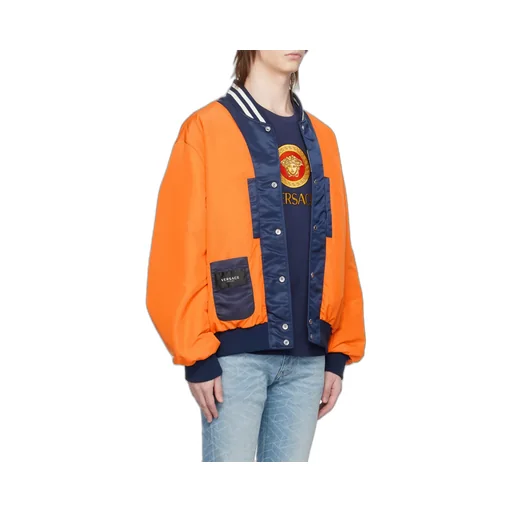 Versace Logo Embroidered Button-Up Jacket