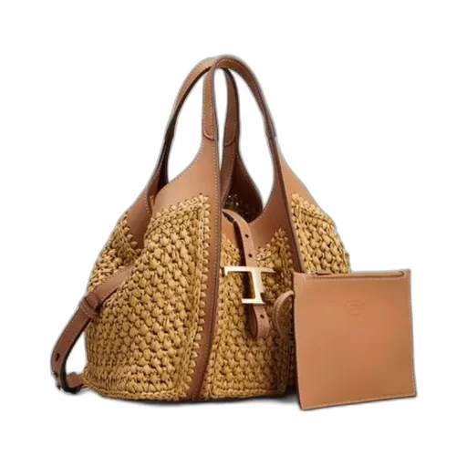 Tod's T Timeless Woven Mini Tote Bag
