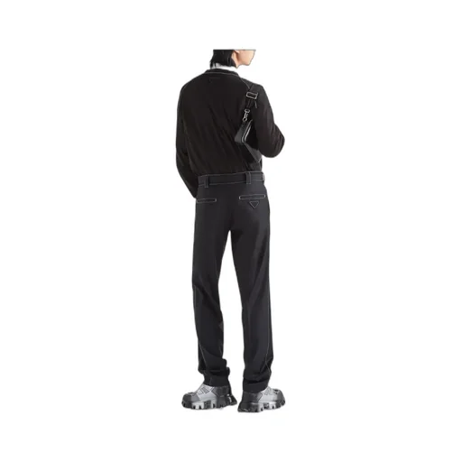 Prada Logo Detailed Straight Leg Pants