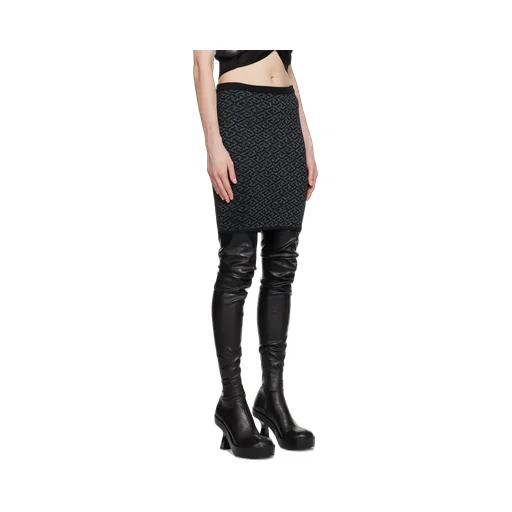 Monogram-Jacquard Knit Skirt