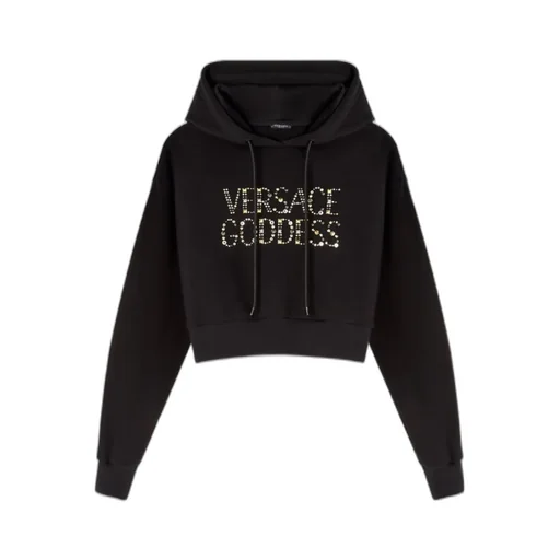 Gem-Embellishment Logo Hoodie