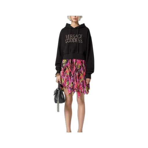 Gem-Embellishment Logo Hoodie
