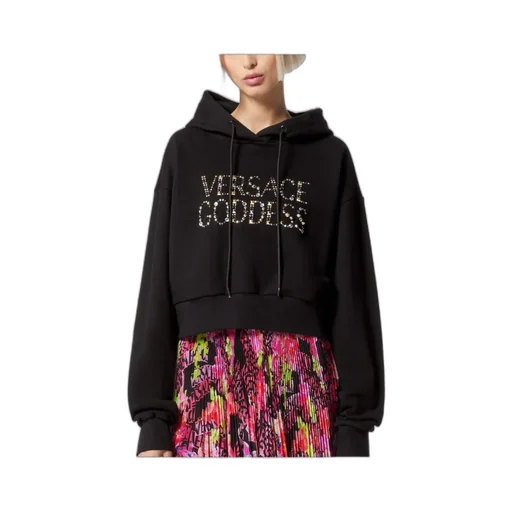 Gem-Embellishment Logo Hoodie
