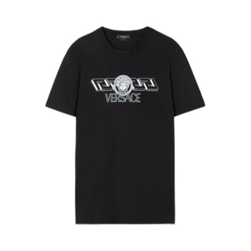 Versace Logo Printed Crewneck T-Shirt