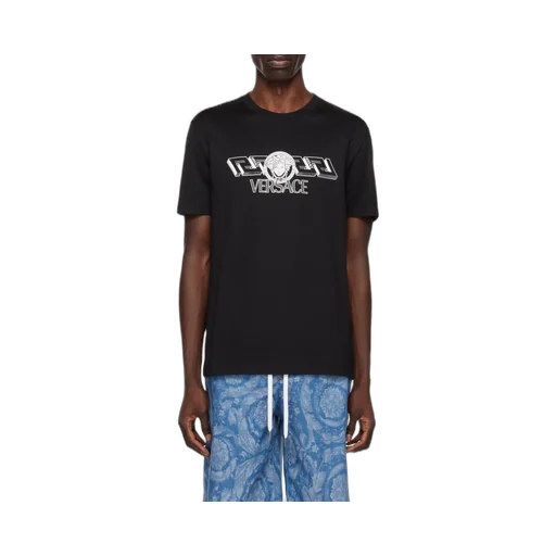 Versace Logo Printed Crewneck T-Shirt