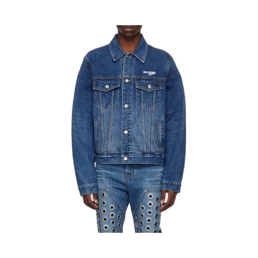 Wave Logo-Print Trucker Jacket