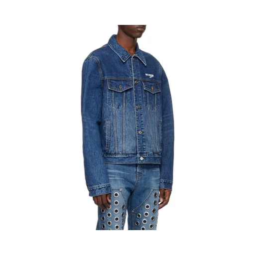 Wave Logo-Print Trucker Jacket