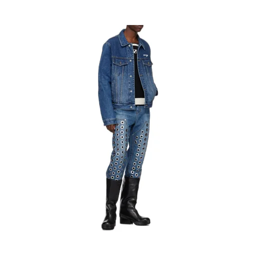 Wave Logo-Print Trucker Jacket