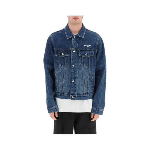 Wave Logo-Print Trucker Jacket
