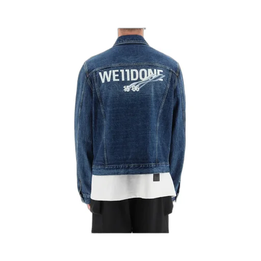 Wave Logo-Print Trucker Jacket