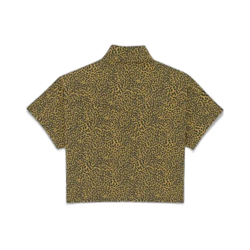 Saint Laurent Leopard Printed Cropped Shirt