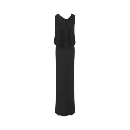 Saint Laurent Pleated Sleeveless Maxi Dress