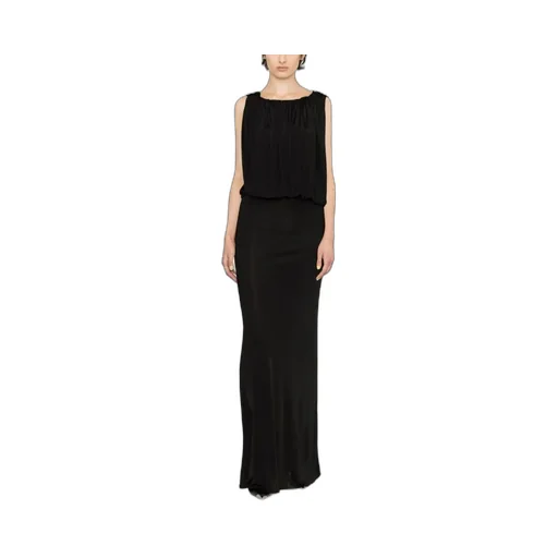 Saint Laurent Pleated Sleeveless Maxi Dress
