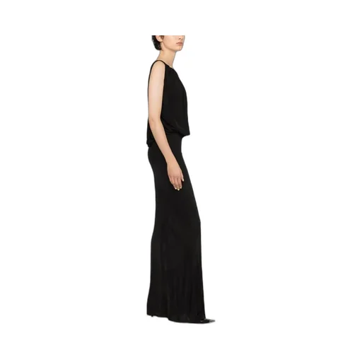 Saint Laurent Pleated Sleeveless Maxi Dress