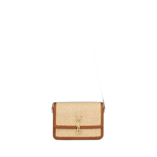 Solferino Medium Satchel In Raffia And Vegetable-Tanned Leather