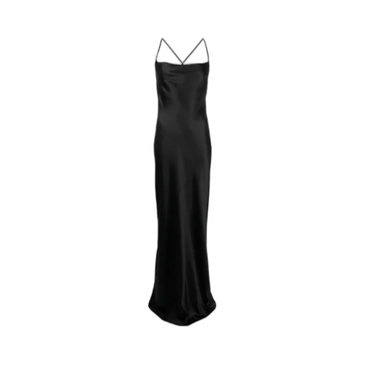 Saint Laurent Spaghetti Strap Open Back Maxi Dress