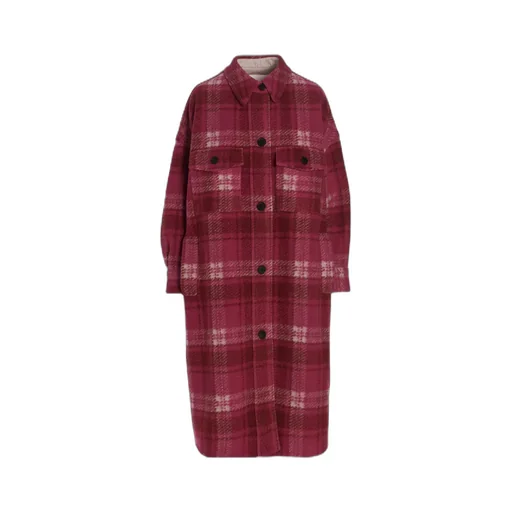Plaid Single-Breasted Coat