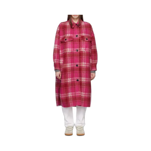 Plaid Single-Breasted Coat