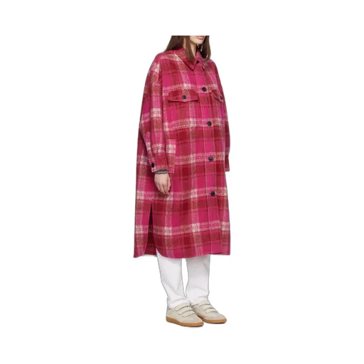 Plaid Single-Breasted Coat