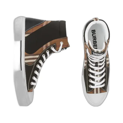 Burberry Panelled High-Top Sneakers