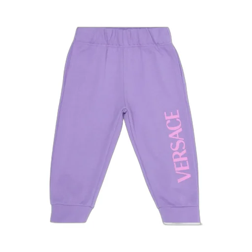 Versace Kids Logo Printed Straight Leg Pants