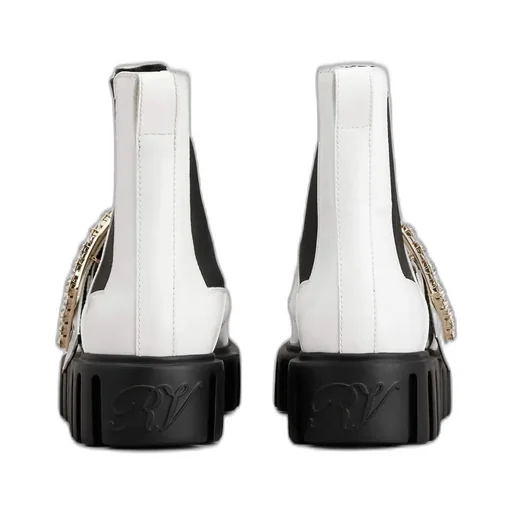 Viv' Go-Thick Strass Buckle Chealsea Ankle Boots In Patent Leather