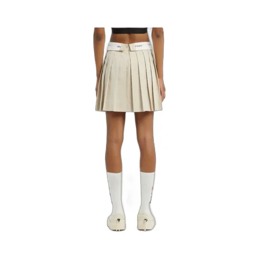Palm Angels Logo Detailed Pleated Mini Skirt