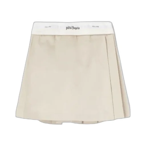 Palm Angels Logo Detailed Pleated Mini Skirt
