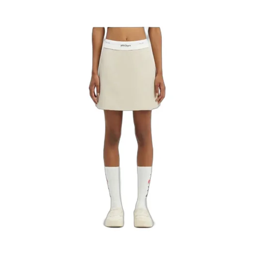 Palm Angels Logo Detailed Pleated Mini Skirt