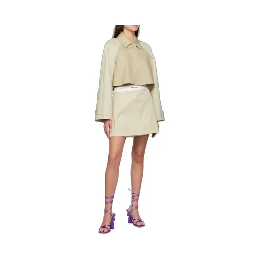 Palm Angels Logo Detailed Pleated Mini Skirt