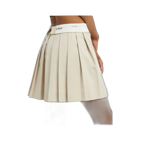 Palm Angels Logo Detailed Pleated Mini Skirt