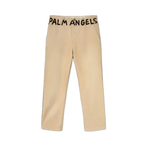 Palm Angels Logo Printed Straight Leg Pants