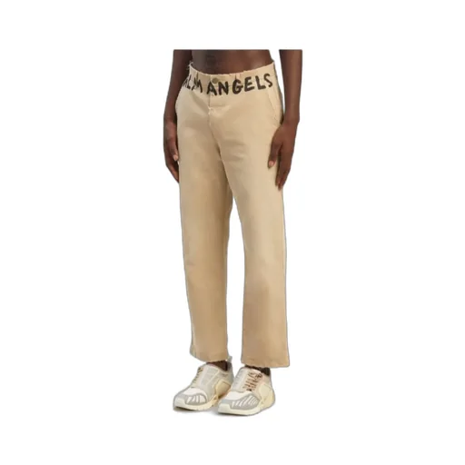 Palm Angels Logo Printed Straight Leg Pants
