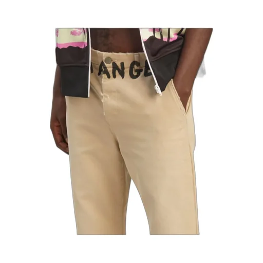 Palm Angels Logo Printed Straight Leg Pants
