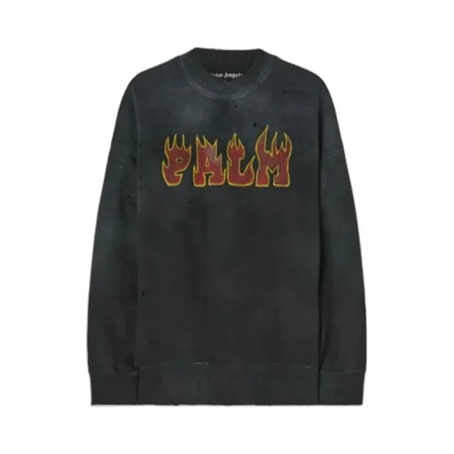 Logo Flames Cotton Sweatshirt