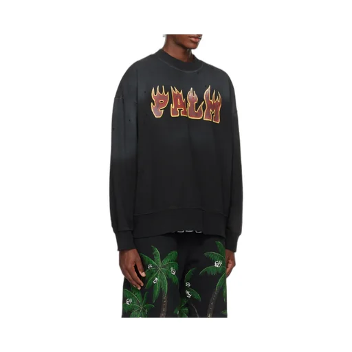 Logo Flames Cotton Sweatshirt