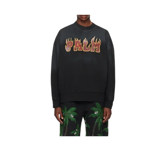 Logo Flames Cotton Sweatshirt