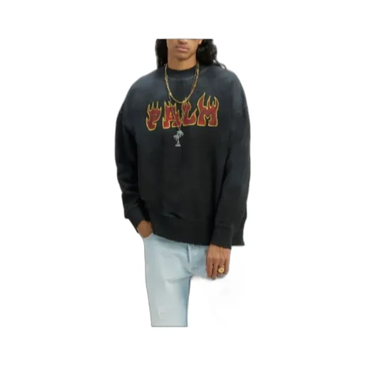 Logo Flames Cotton Sweatshirt