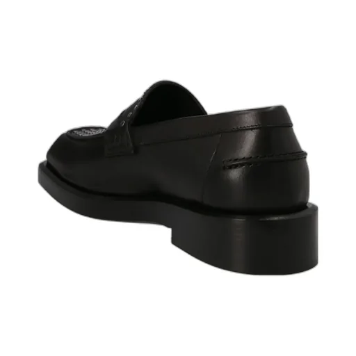 Versace Medusa Plaque Square-Toe Studded Loafers