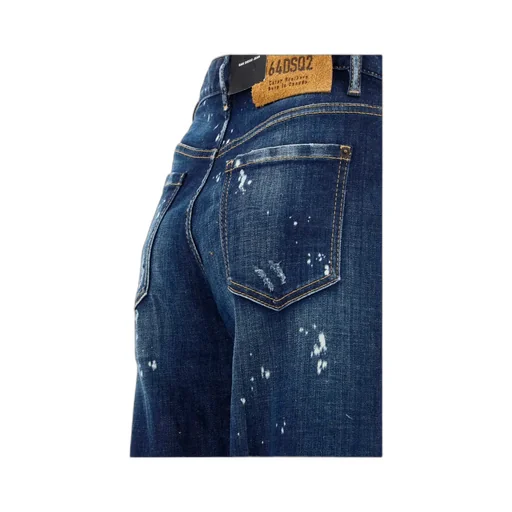 Dsquared2 Logo Patch Straight-Leg Distressed Jeans