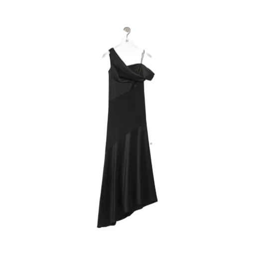 Draped Dress In Satin And Crepe Jersey