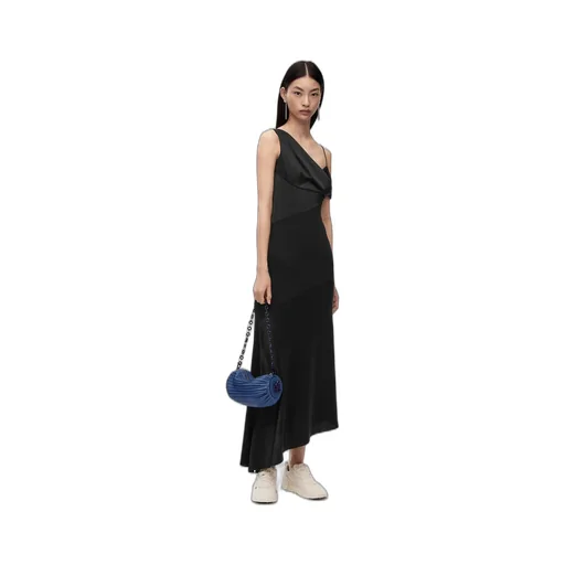 Draped Dress In Satin And Crepe Jersey