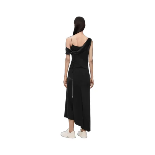 Draped Dress In Satin And Crepe Jersey
