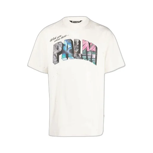 Palm Angels Logo Printed Crewneck T-Shirt